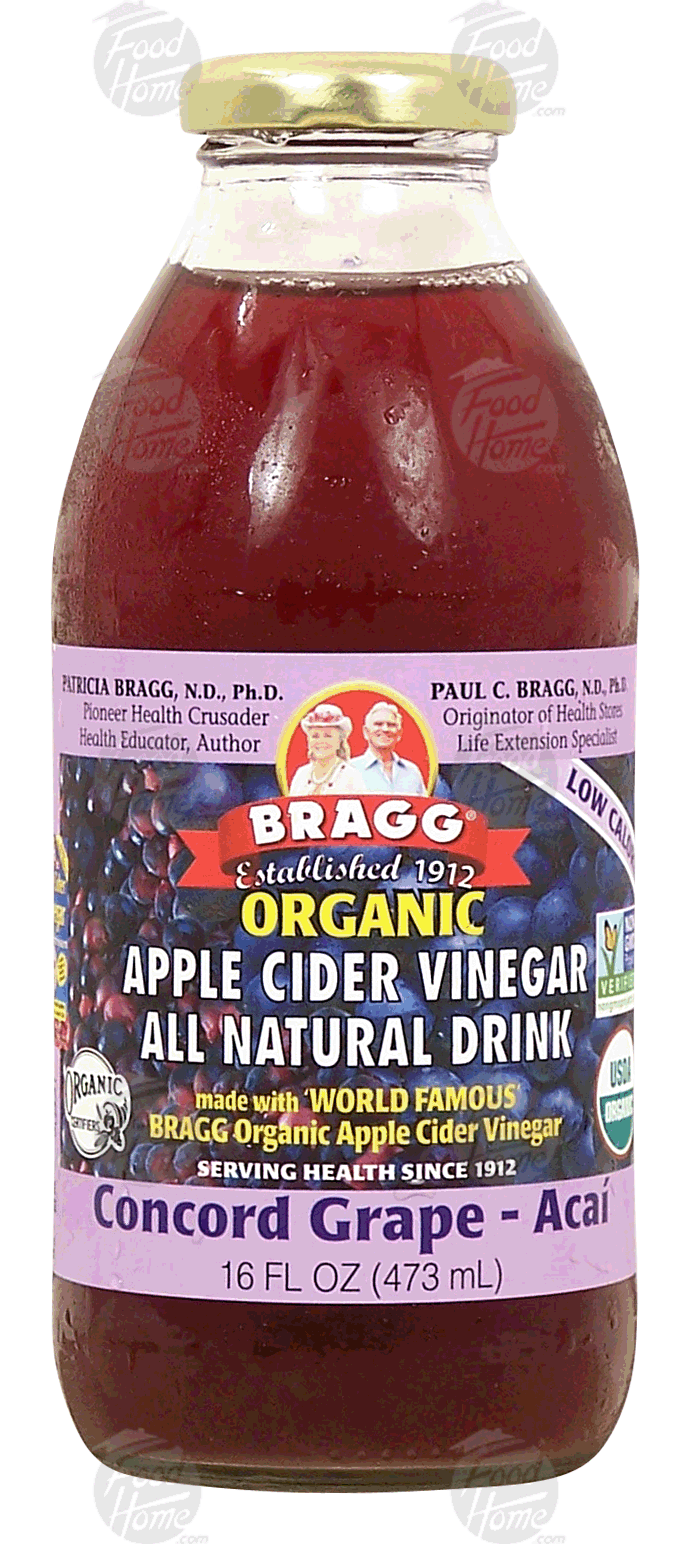 Bragg  organic apple cider, concord grape, acai vinegar all natural drink, 14% juice Full-Size Picture